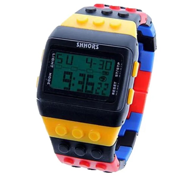 Modemærke SHHORS Dameure Mode Plast LED Digitale ure Regnbue ur Elektronisk armbåndsur reloj mujer Type 12