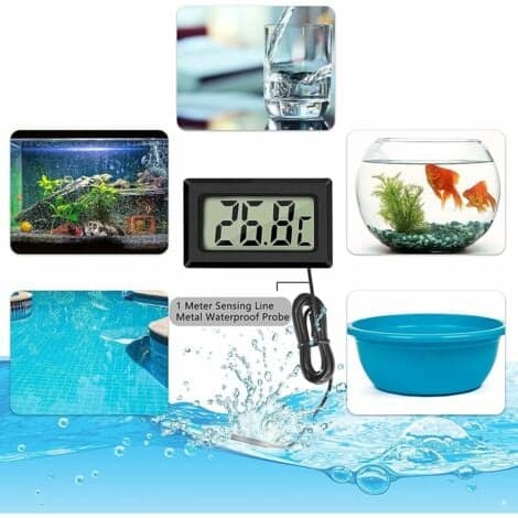 Mini Digital LCD Termometer Temperatur med Temperaturprobe Sensor Tester, Guazhuni (2X Sort 2X Hvid)/NC/
