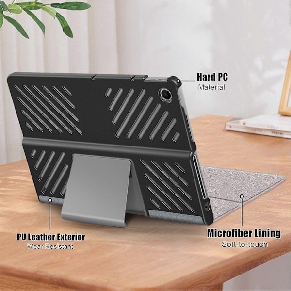 Kotelo Lenovo Tab Plus 11,5-tuumaiselle TB351FU:lle, lämmönpoisto, jalustallinen nahkainen tablettikotelo - Harmaa Grey_NN