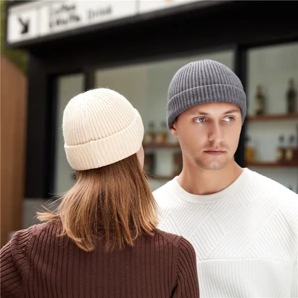 Cuff Beanie Stickad Mössa RÖD RÖD Röd