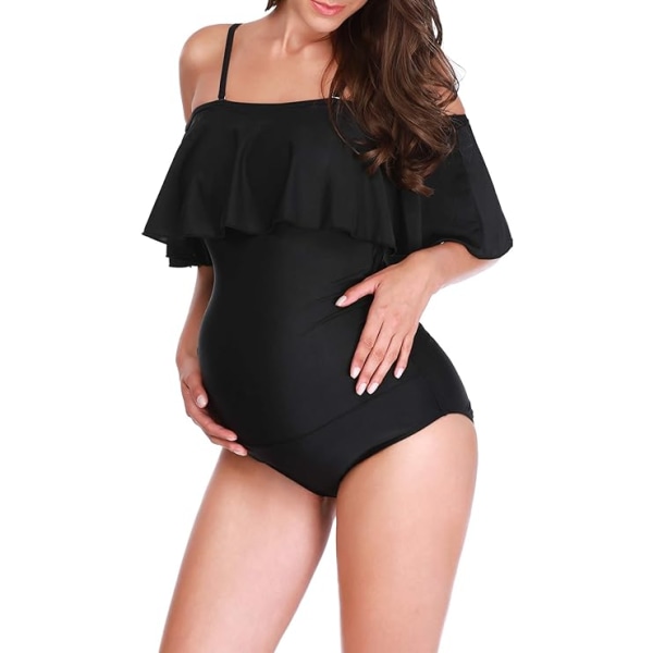Gravidbaddräkter för kvinnor i ett stycke Black XL