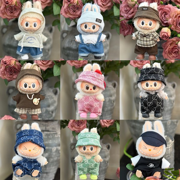 /NC/Grossist LABUBU Baby Kläder Första och Andra Generationen 17 cm Mystery Boxes Inklusive en Tröja Hatt och Blind Docka 10-15cm 4