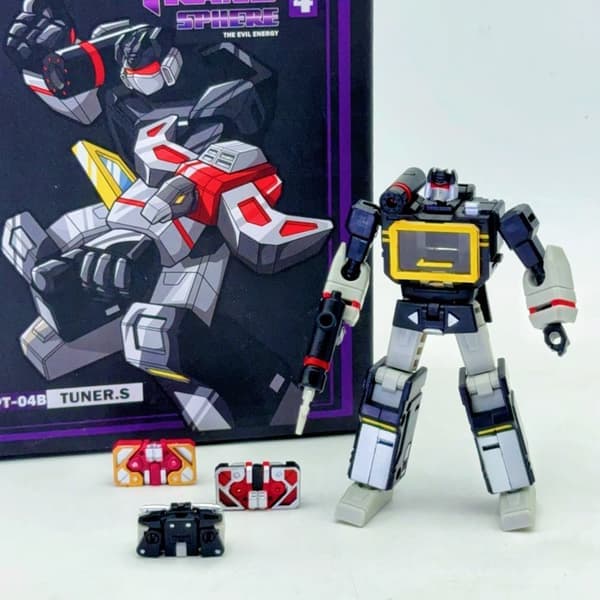 PT-04 Svart Soundwave Mini Transformer Tejp G1 Actionfigur - I lager Barnpresent