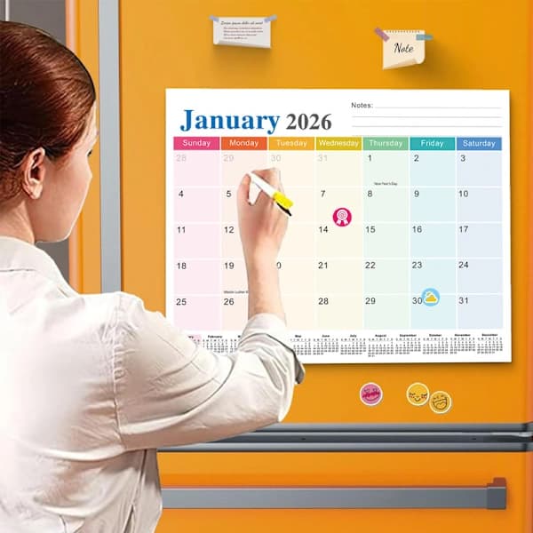 18-Month Refrigerator Calendar 2026-2027