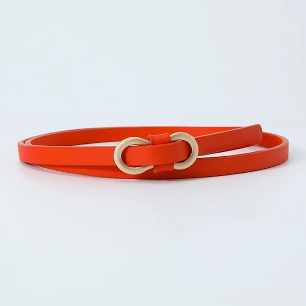 Læderbælte 8-formede spændebælter ORANGE Orange