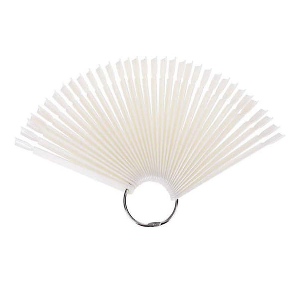 50x Displaytips / Display for neglelakkprøver Vit white