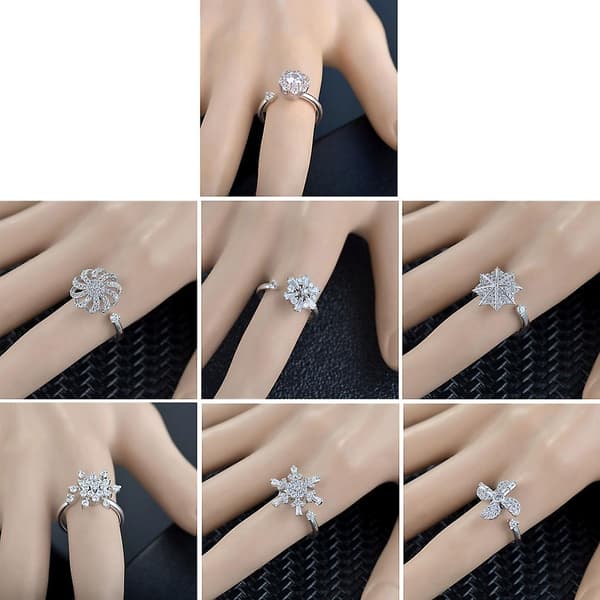 Fidgetring til kvinder, snurrende ringe til stress og bekymring, meditationsring, anti-angst, beroligende ring, smykke, Valen