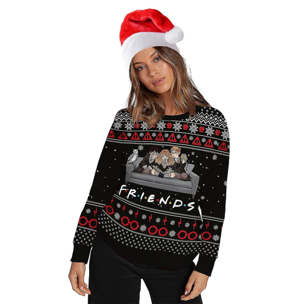 Unisex's Ugly Christmas Sweater 3d Digital Print Holiday Party Crewneck Sweatshirt Pullover Herr Kvinnor Tacky Xmas Jumper Toppar M BFT065