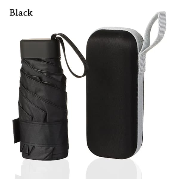Foldbar Ultralet Mini Paraply SORT sort