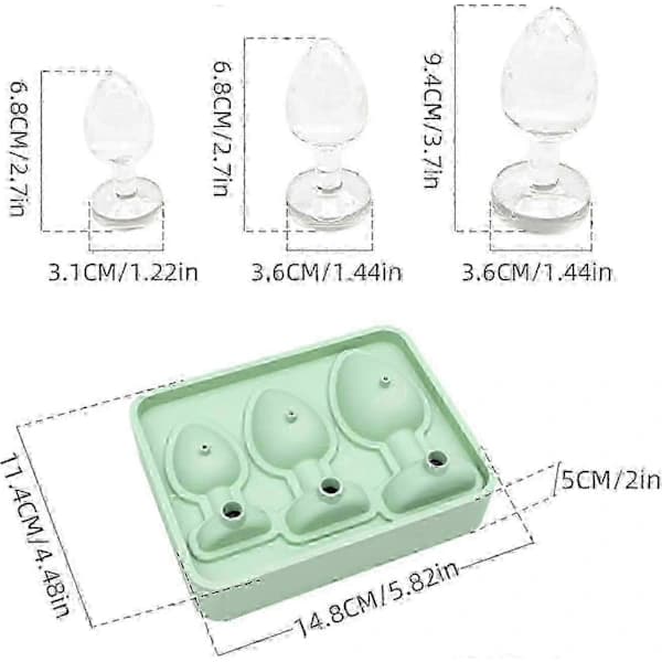 Prank Butt Plug-formede isterningeforme, silikoneform til DIY-kage, chokolade, slik Rosa Pink
