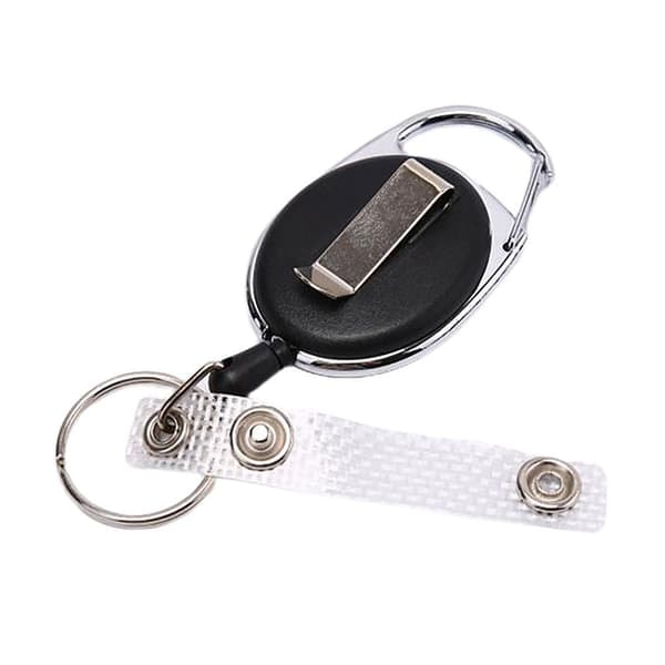 {NT} 2-pack Utdragbara ID-hållare (nyckelhållare) Jojo-funktion Svart
