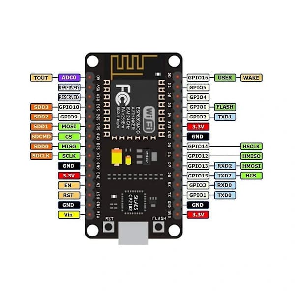 2 stk. ESP8266 NodeMCU CP2102 ESP-12E WiFi-modul Internet of Things utviklingskort Fungerer for IDE/Micropython