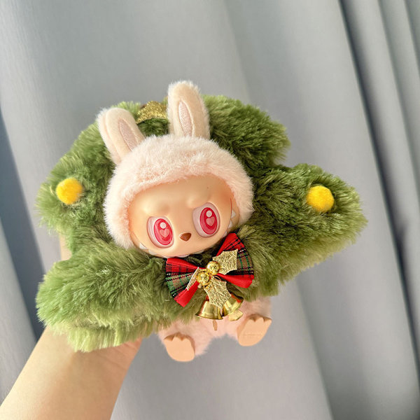 /NC/Labubu Vaatteet Pehmeät Söpöt Pehmoiset Riipukset Joulukuusen Kello Omena Tähti Pääpanta Nuket Pukeutumis-Vauva Labubu Vaatteet Christmas tree (baby clothes only)