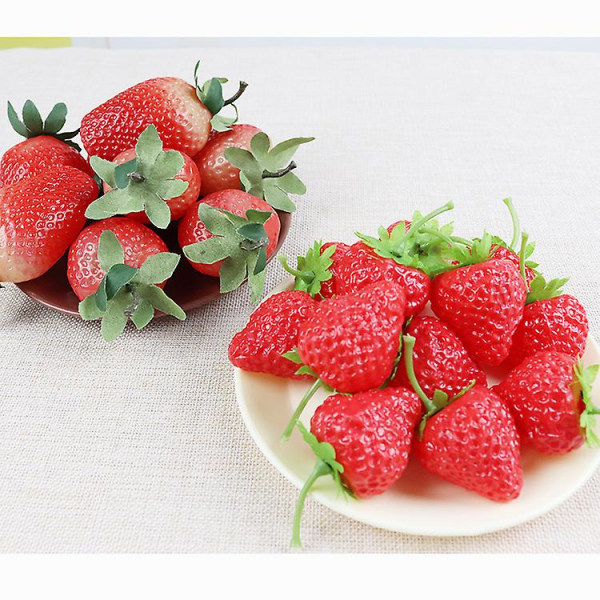 5 st konstgjorda jordgubbar falska jordgubbar Uv-resistenta konstgjorda plastgrönska buskar Växter för hängande dekoration utomhus eller inomhus