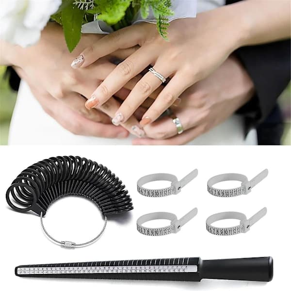 7-delt Ringstørrelsesmåler til både mænd og kvinder Inkluderer Finger Ringmåler, Ringstørrelser, Ringfremstillingssæt 0 0_ NN