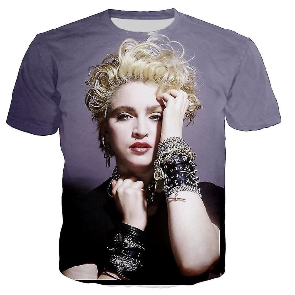 The Queen Of Pop Madonna 3d- printed T-shirt Herr Kvinnor Mode Casual Harajuku Style T-shirt Hip Hop Streetwear Oversized toppar Gold L