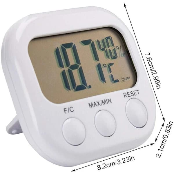 1 X Digital LCD Termometer Utomhus Inomhus Hygrometer Fuktighetsklocka 0℃-50℃, LCD-display