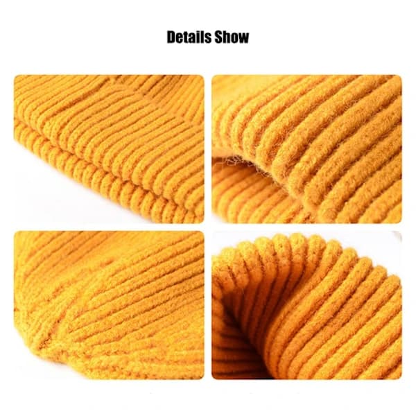 Cuff Beanie Stickad Mössa RÖD RÖD Röd