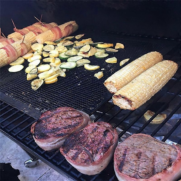 Non-Stick Högtemperaturtålig BBQ Grillmatta Grillnät Återanvändbar Lättrengjord Bakplåt Grillverktyg/NC/