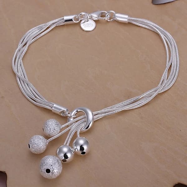 Fint Ädelt 925 Sterling Silver Solid Kedjearmband För Kvinnor Män Charm Party Present Bröllopsfest Modesmycken