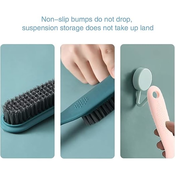 2-Piece Shoe Scrubber and Cleaning Brush with Handle, Plastic