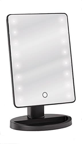 Makeup spejl - Belyst makeup spejl med LED-lys - sort
