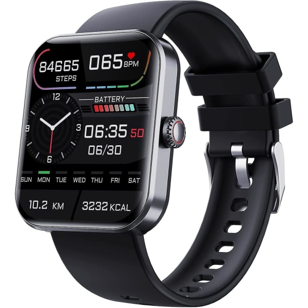 Bluetooth Fashion Smartwatch, F57l Smartwatch för blodsockerövervakning, icke-invasiv watch för blodsockertest Black