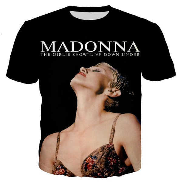 The Queen Of Pop Madonna 3d- printed T-shirt Herr Kvinnor Mode Casual Harajuku Style T-shirt Hip Hop Streetwear Oversized toppar Orange L