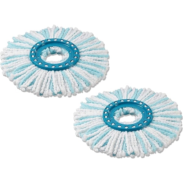 [NT] Ersättningsmopphuvud Clean Twist Disc Mop 2-pack, 2-fibersystem för effektiv rengöring och hög smuts- och vattenabsorption