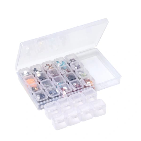28 rom små oppbevaringskuler transparent