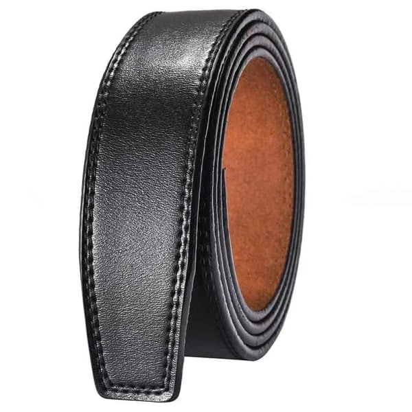 100% Koläder Bälte Utan Spänne 3,5 cm Bredd Äkta Läder Designerbälte Herr Hög Kvalitet 3.5FXBlack 105CM