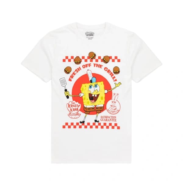 SpongeBob SquarePants Herr Kort Pyjamasset S Vit/Grå Vit/Grå Vit/Grå S
