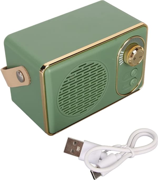 Retro Bluetooth-kaiutin - Retro-kaiutin - Bluetooth 5.0 - lisäbasso - vihreä