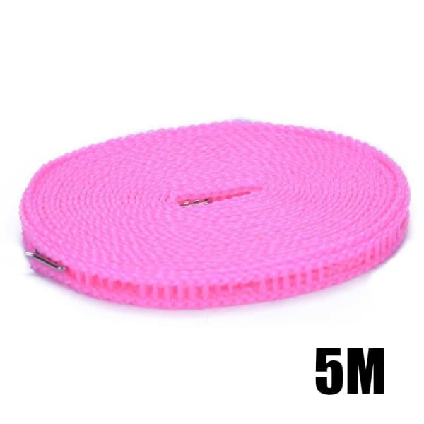 [NT] Nylon Klädlinor Hängande rep Torklina för kläder Halkfri vindtät för utomhusbruk 3/5/8/10 meter Rosa 5M