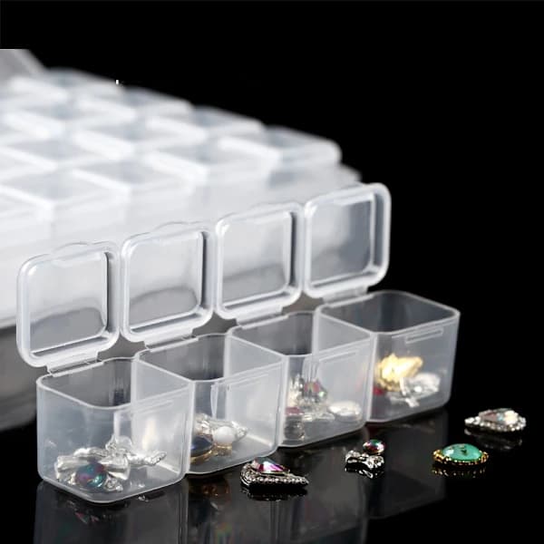 28 rom små oppbevaringskuler transparent