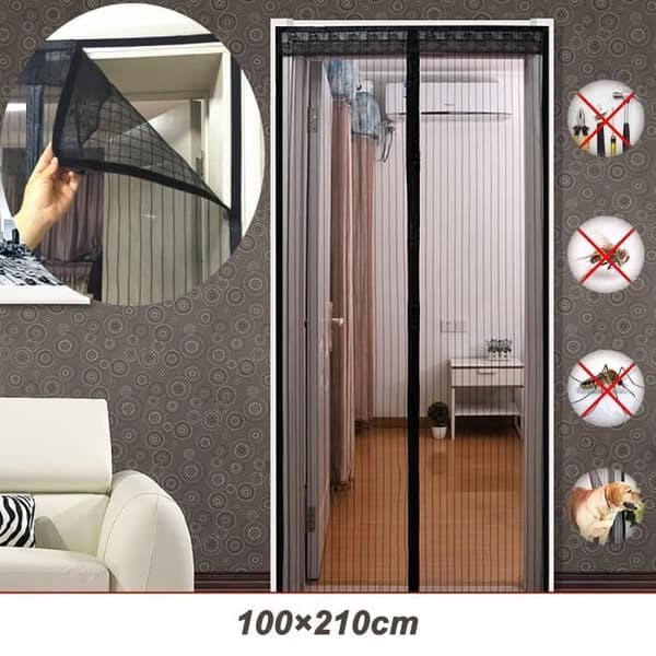 {NT} Magnetisk dörrskärm med 26 magneter - Myggnät för dörrar, hall, dörröppningar, uteplats 100x210cm