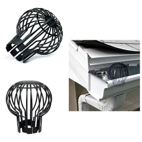 Takrännsfilter, praktiskt set om 4, plast, sil, skydd, vattenflöde, Ø 12 cm, svart/NC/