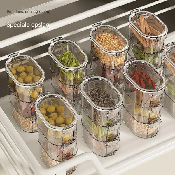 Storage Jars - 3-Tier - Sealed Storage Bottles - Spice Jars - Storage Boxes - Kitchen Storage Bottles