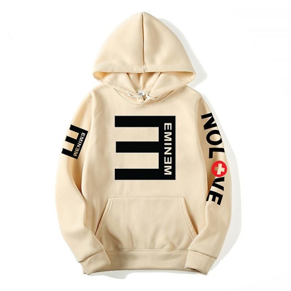 Eminem Sweatshirt Eminem Anti-e Hip-hop tjock tröja för män och kvinnor hoodie M apricot