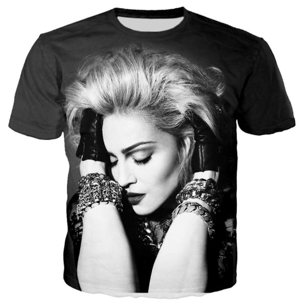 The Queen Of Pop Madonna 3d- printed T-shirt Herr Kvinnor Mode Casual Harajuku Style T-shirt Hip Hop Streetwear Oversized toppar Pink M
