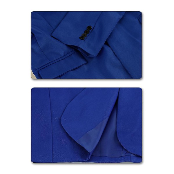 Herr Business Casual Klassisk Naggslag Dubbel Split Pure Color Enknapps kostymjacka 11 färger XL Blue