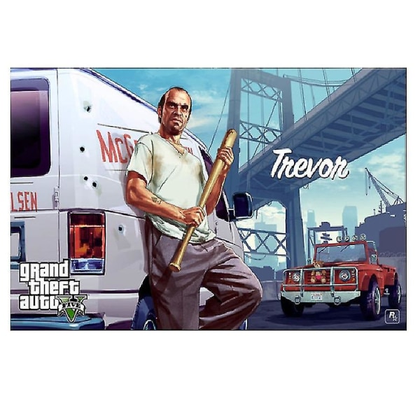 Ingen ram Grand Theft Auto 5 Game Poster Canvas Väggkonsttryck Målning Heminredning 40x60cm Style 13