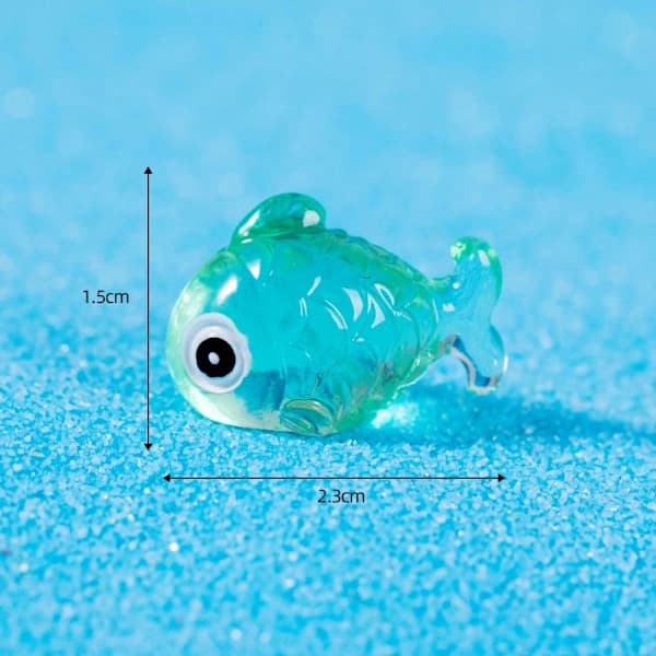 Fisk Miniatyrer Glødende figurer GRÖN Grønn
