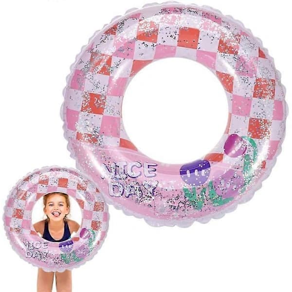 Badering Flydende Ring Oppustelig Ring Poolring Pink Holdbare Gummiringe Til 2-5 Børn Piger Sommerpoolparty (S)