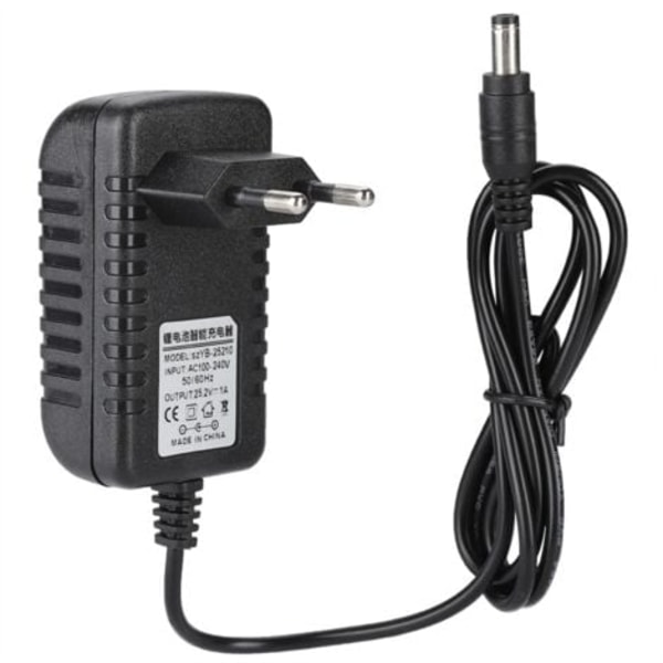 25.2V/1A Hurtig Opladning Li-ion Oplader Adapter, 100-240V Input, Multi-Niveau Beskyttelse, EU Stik/NC/