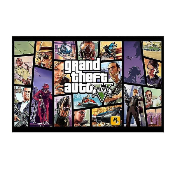 Ingen ram Grand Theft Auto 5 Game Poster Canvas Väggkonsttryck Målning Heminredning 40x60cm Style 5