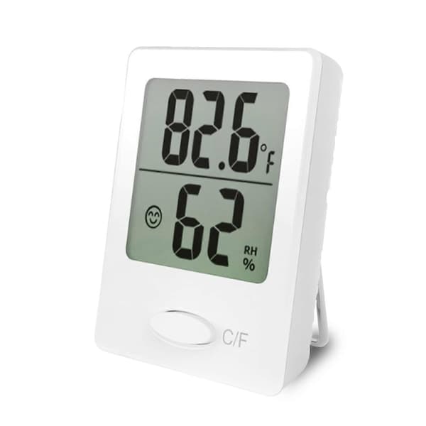 1 pc Temperature and Humidity Meter Indoor Thermometer Connected White, 1.5\" LCD Screen
