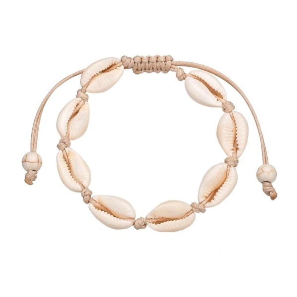 Justerbart armbånd med hvide muslingeskaller - Hvid Hvid/NT/