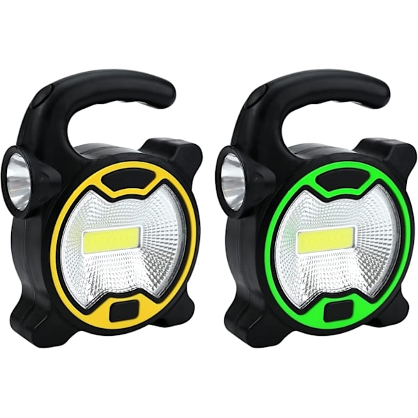 2 stk. campinglamper batteridrevne teltlamper udendørs campinglanterne bærbar LED teltlanterne lampe med 2 LED-lys vandtæt/NT/