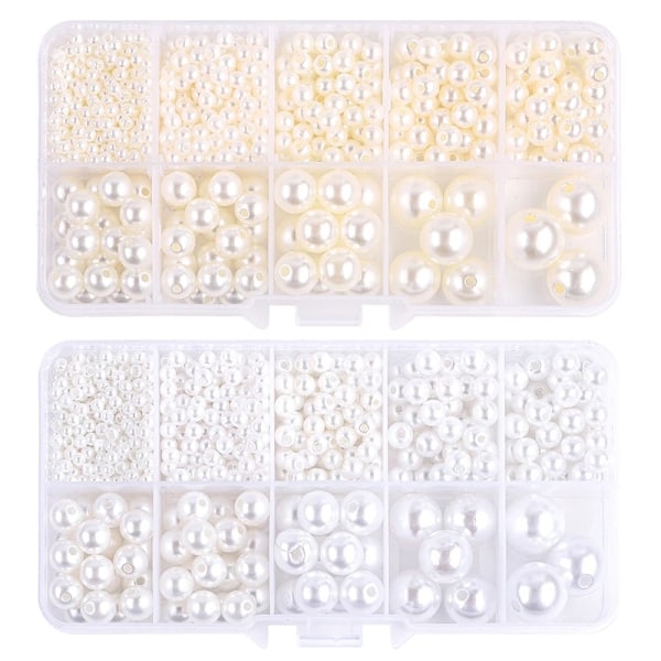 Akrylpärlor 800 st, Smyckestillverkning - DIY - Pärlimitation Creme